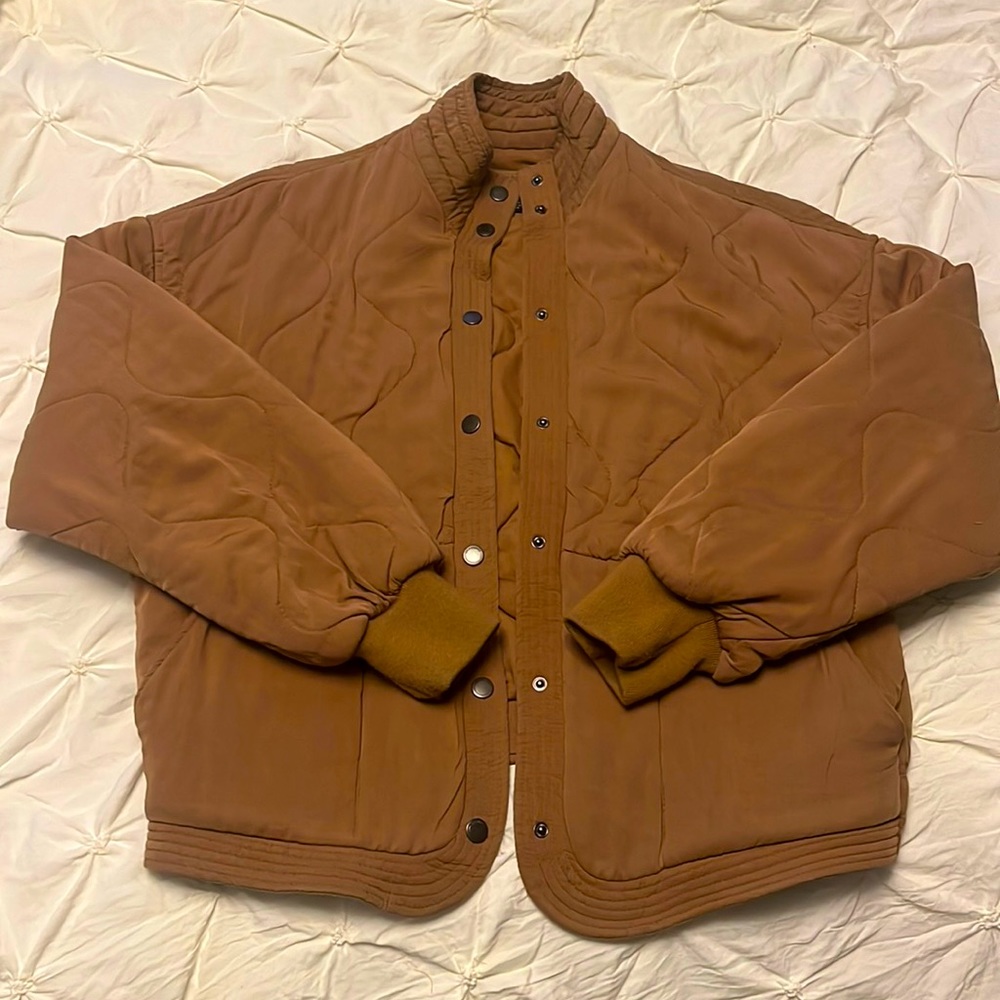 Blank NYC Camel bomber jacket